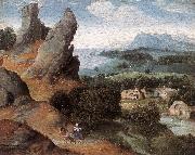 PATENIER, Joachim Landscape with the Flight into Egypt agh USA oil painting artist